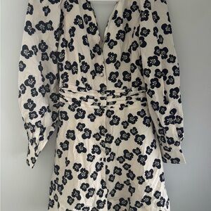 Anthropologie Maeve Black and White Floral Dress